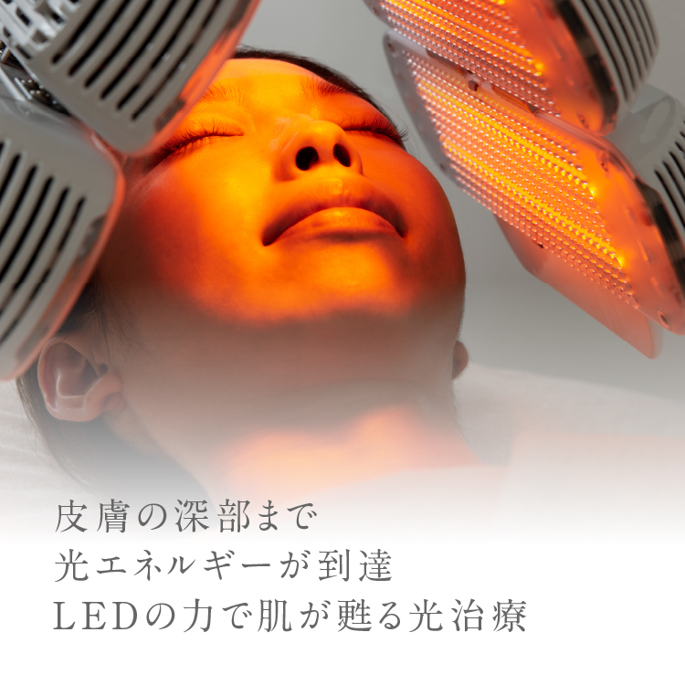 皮膚の深部まで光エネルギーが到達。LEDの力で肌が甦る、光治療。