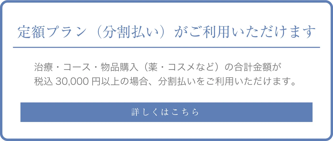 定額プラン（分割払い）がご利用いただけます　詳しくはこちら